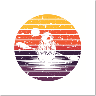 Cool canoe astronaut retro look Posters and Art